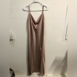 Elegant Rose Slip Dress Size Medium Women’s with Slit
